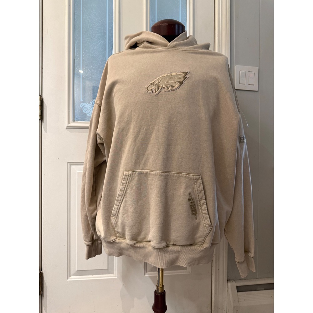 Pro Standard Philadelphia Eagles Hoodie Khaki Beige NFL Sweatshirt Men Large